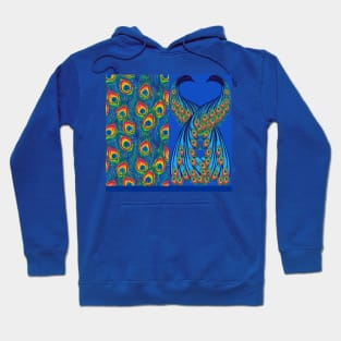 Peacock And Feathers Colorful Paisley Half And Half Hoodie